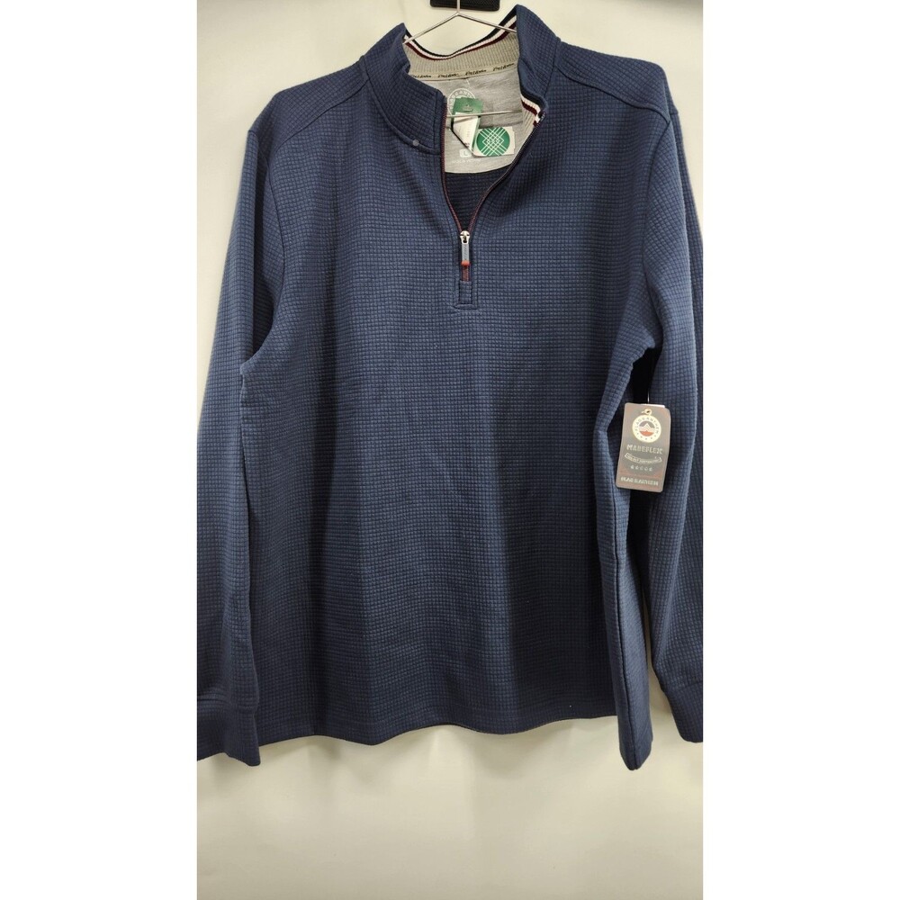 Flag & Anthem Men's Large Navy Blue Warren Quarter Zip Mock‎ Neck Sweater NWT